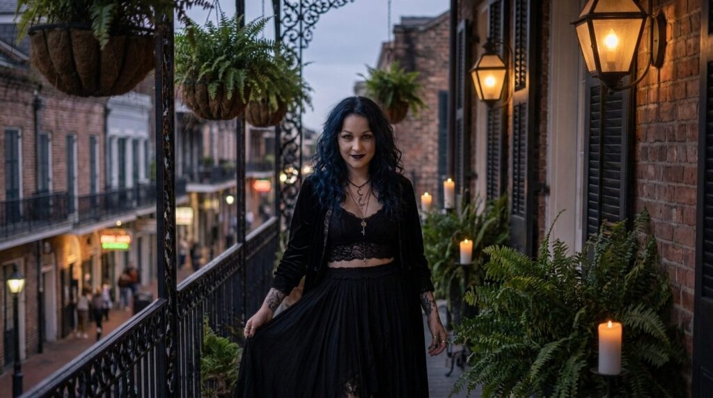New Orleans balcony courtyard reflecting the setting of Madame Celestine's spiritual practice